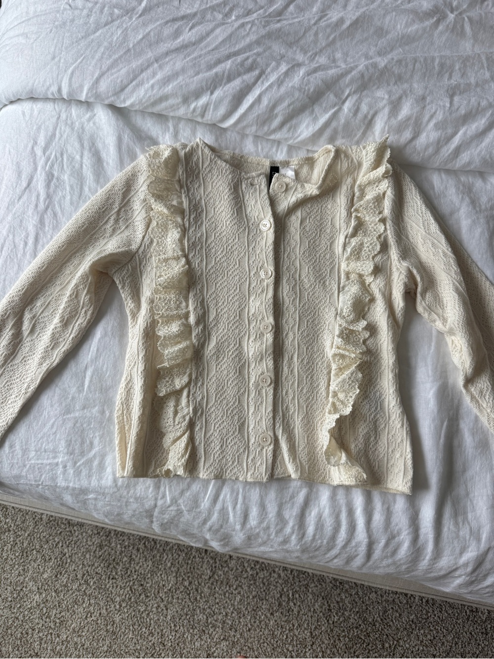 H&M cotton lace detailed cardigan